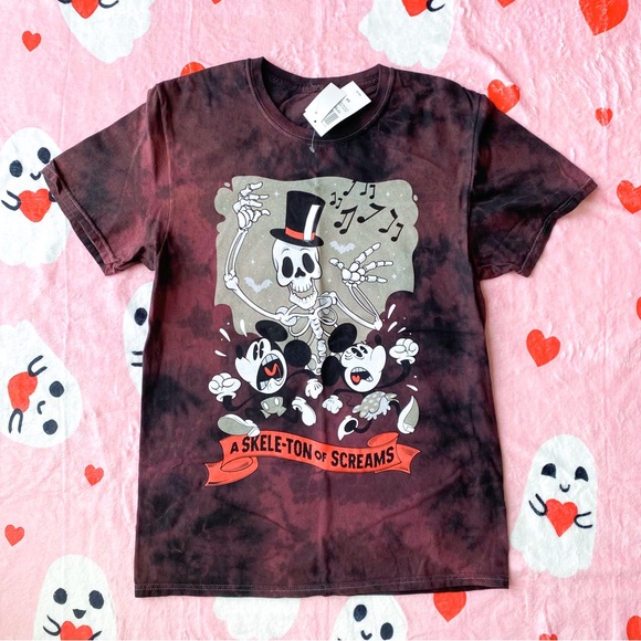 Disney Tops - nwt disney halloween skeleton mickey mouse womens cut tee S